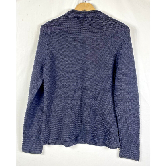 Talbots Knit Blazer Jacket Cardigan PS Black Mercerized Cotton Old Money Preppy - Picture 10 of 11